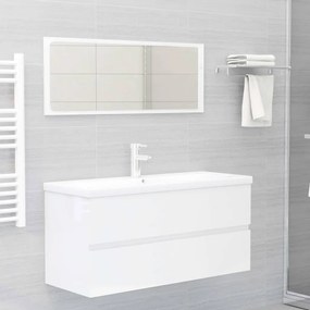 Súprava kúpeľňového nábytku lesklá biela drevotrieska 3071618