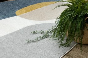 Koberec FUSION Shape 5706 biely / svetlosivý / zlatý