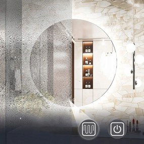 Kulaté dotykové zrcadlo s LED osvětlením HZJ090 70 cm