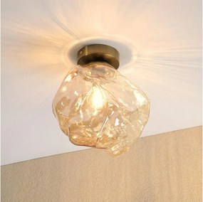 Stropné svietidlo CRISTAL 1xE14/15W/230V mosadz/dymovo-béžová