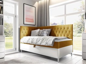 Kontinentálna posteľ Junior Gerdise 3, Strana: ľavá, Rozmer postele: 100x200, Dostupné poťahy: ekokoža Soft 017 (biela) + Fresh 37