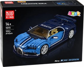 LEAN Toys Stavebnicové kocky – športové auto Bugatti, modré, 1212 dielov