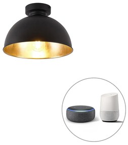 Inteligentné stropné svietidlo čierne so zlatom 28 cm vrátane Wifi A60 - Magnax