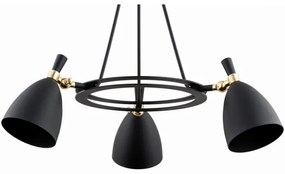 Argon 6149 - Luster na tyči CHARLOTTE 3xE27/15W/230V čierna/zlatá