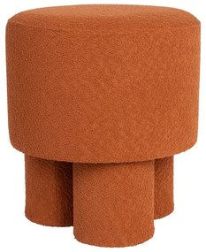 Taburet z textílie buklé v tehlovej farbe Marcos – White Label