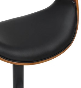 Barová stolička ORGANIC otočná čierna dekor orechového dreva