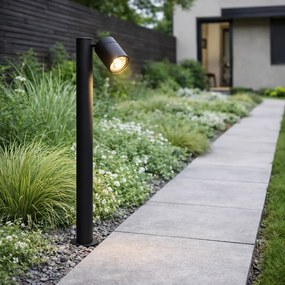 Stojaca vonkajšia lampa čierna 80 cm AR70 nastaviteľná IP44 - Solo