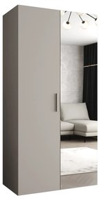 Šatníková skriňa 100 cm Borry 2 (kašmír + strieborná). Akcia -19%. Vlastná spoľahlivá doprava až k Vám domov. 1125809