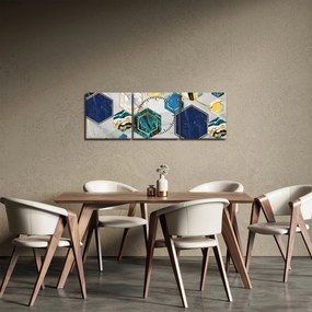 Obraz - Mramorová kompozícia (s hodinami) (90x30 cm)