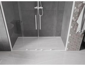 Mexen Velar Duo, posuvné dvere do otvoru 180x200 cm, 8mm číre sklo, biela, 871-180-000-02-20
