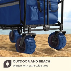 Waldbeck Easy Rider, ťahací vozík, do 70 kg, teleskopická tyč, sklopný, modrý