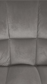 Barová stolička Damaso W - zamat, biely rám - Sivá