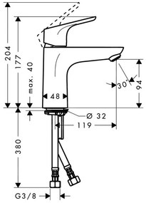 Hansgrohe Focus E2, umývadlová batéria, LowFlow 3,5 l/min, chrómová, 31513000