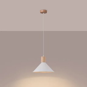 Sollux SL.1319 - Luster na lanku JAGA 1xE27/15W/230V pr. 30 cm biela