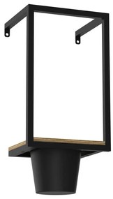 Nástenný kvetináč 38x18 cm čierna