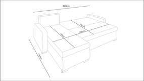 Praktická rohová sedačka ANNELIES - čierna / červená