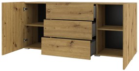 Komoda Avernic Typ 26 (čierna + dub artisan). Vlastná spoľahlivá doprava až k Vám domov. 1042059