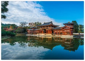 Sklenený obraz - Chrám Byodo-in, Japonsko (70x50 cm)