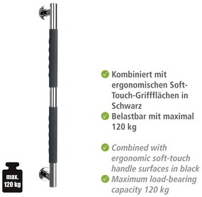 Nástenné madlo do kúpeľne z nehrdzavejúcej ocele Secura – Wenko