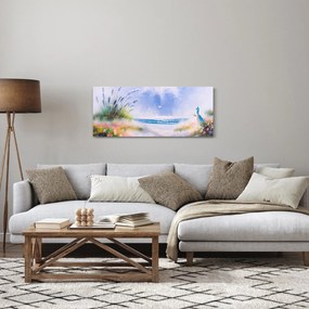 Obraz - Romantická pláž, olejomaľba (120x50 cm)