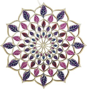 AMADEA Drevená dekorácia mandala farebná 9 cm