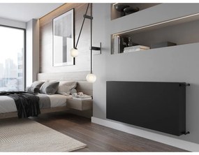 Mexen, Mexen Flat CF33 panelový radiátor 600 x 1200 mm, bočné pripojenie, 2641 W, čierny - W433F-060-120-70