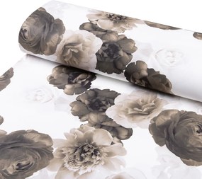Biante Dekoračný obdĺžnikový obrus PM-016 Veľké hnedé kvety 100x160 cm