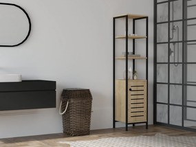 Kúpeľňová skrinka Kutuvu (dub zafírový + čierna) . Akcia -16%. Vlastná spoľahlivá doprava až k Vám domov. 1092737