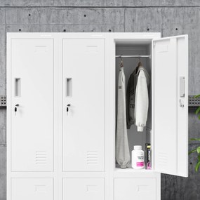 Šatníková skriňa pre zamestnancov biela BARTEK 1 Plus 292 x 1720 x 450 mm