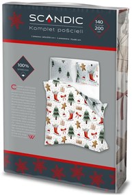 Vianočné bavlnené posteľné obliečky – motív Medovníček a Vianočný les - 100% bavlna - 70 x 90 cm + 140 x 200 cm