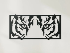 drevko 3D obraz na stenu Pohľad tigra Rozmer obrazu: 22 x 44,5 cm, Farba dekorácie: Čierna