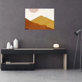 Sklenený obraz - Akvarelové hory N⁰1 (70x50 cm)