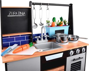 JOKOMISIADA Loft Drevená detská kuchynka s chladničkou ZA4129