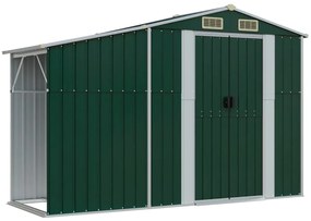 Záhradná kôlňa zelená 277x365,5x179 cm pozinkovaná oceľ