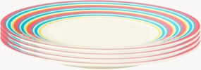 Porcelánové raňajkové taniere Calypso Stripe, 4 ks
