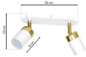 Bodové svietidlo JOKER 2xGU10/25W/230V biela/zlatá