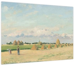 Sklenený obraz - Camille Pissarro, Landscape, Ile de France, reprodukcia (70x50 cm)