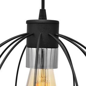 Luster na lanku STARLIGHT 1xE27/15W/230V čierna/stříbná