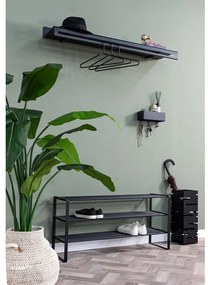 Čierny kovový nástenný vešiak s poličkou Sway – Spinder Design