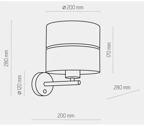 Nástenná lampa HILTON 1xE27/15W/230V mosadz/čierna