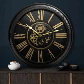 Dekoračné retro nástenné hodiny s pohyblivými prevodmi
