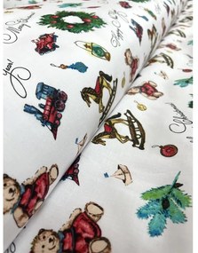 Vianočné obliečky CHRISTMAS TEDDY – 140×200 + 70×90 cm, 100 % bavlna, vianočný motív