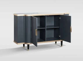 Komoda Stilig ST317 150 cm šedomodrá/zlatá