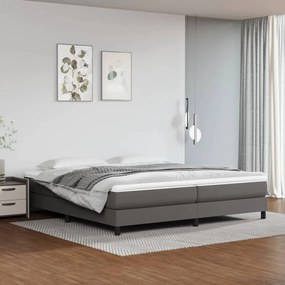 Boxspring posteľ s matracom sivá 200x200 cm umelá koža 3144283