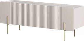TV stolík Malmi 150 cm - kašmír / crema bianca / zlaté nožičky