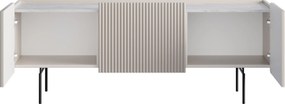 TV stolík Malmi 150 cm - kašmírová / crema bianca / čierna
