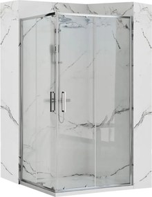 Obdĺžnikový sprchovací kút REA PUNTO 80x100 cm, chróm/transparent - bez vaničky