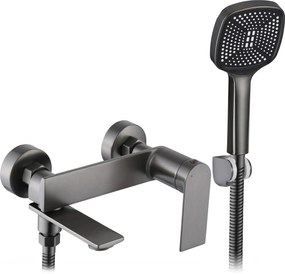 Rea Storm, vaňová batéria s ručnou bodovou sprchovou sadou, grafitová, REA-B4585