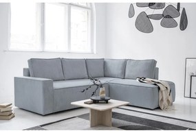 Svetlosivá menčestrová rozkladacia rohová pohovka (pravý roh) Brave Dave – Miuform