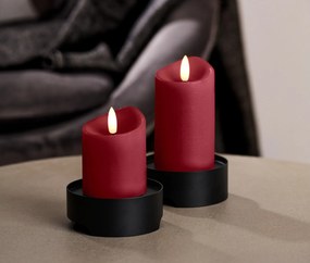 Sviečky z pravého vosku s LED, 4 ks, červené